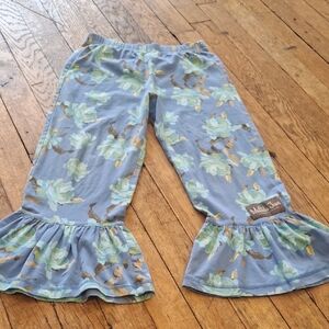Matilda Jane Blue Floral Ruffle Pants